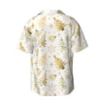 thumbnail image 4 of Balery Gold Christmas Tree Men's Casual Button Down Shirt Short Sleeve Textured Summer Cuban Beach Shirts-3X-Large, 4 of 7
