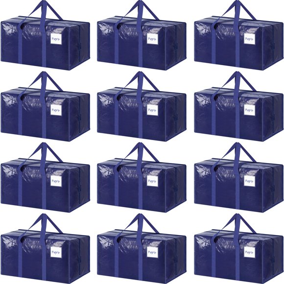 Bolsas de mudanza FYGRIP extra resistentes, grandes, paquete de 12 unidades, azul oscuro