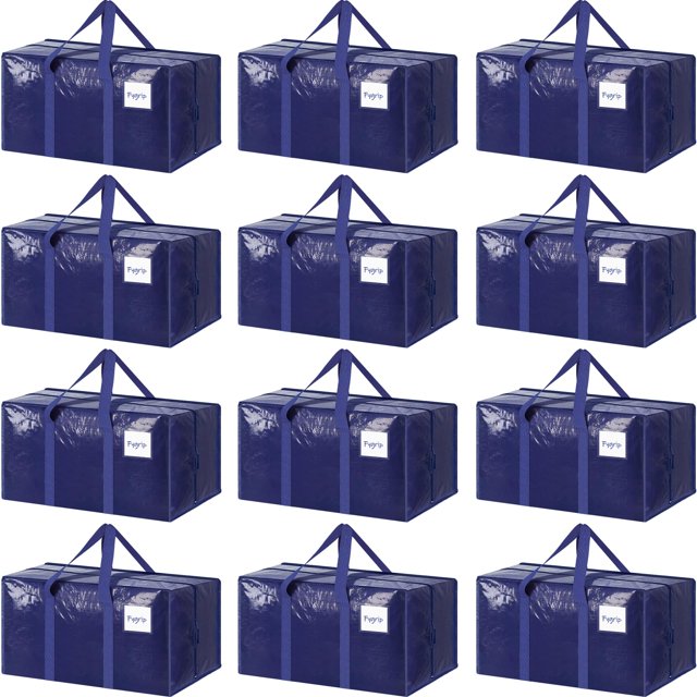 Bolsas de mudanza FYGRIP extra resistentes, grandes, paquete de 12 unidades, azul oscuro