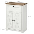 thumbnail image 3 of CoSoTower Farmhouse Barn Door Accent Cabinet, Kitchen Sideboard Storage Cabinet with Double Doors, Drawer, and Adjustable Shelf for Bedroom, Living Room, White, 3 of 9