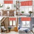 thumbnail image 4 of Solid Color Coral Red Valances for Windows,Rod Pocket Valance for Kitchen Bedroom Bathroom Living Room, Minimalist Style Window Valance Curtain Farmhouse Home Decor Short Curtains 42x18in, 4 of 9