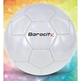thumbnail image 5 of Barocity Soccer Ball - Premium Boy and Girl Official Match Ball with Cool Reflective Rainbow Hex Pattern, Durable, Indoor, Outdoor, Training, Practice, Playtime and Games - White Size 3, 5 of 7