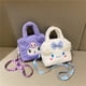 thumbnail image 3 of Sanrio-bolsa Kawaii Kuromi Cinnamoroll My Melody para mujer y niña, bolso de felpa de dibujos animados, bolsa de cosméticos, bolsa de almacenamiento de viaje, regalos, 3 of 4