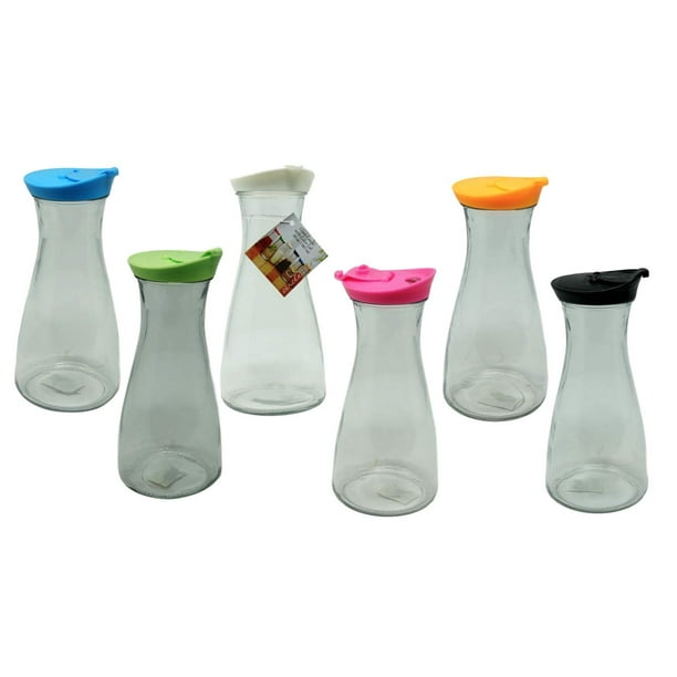 Pitcher Carafes with Lids 30 oz (6 Pack) Lid Colors Vary Beverages