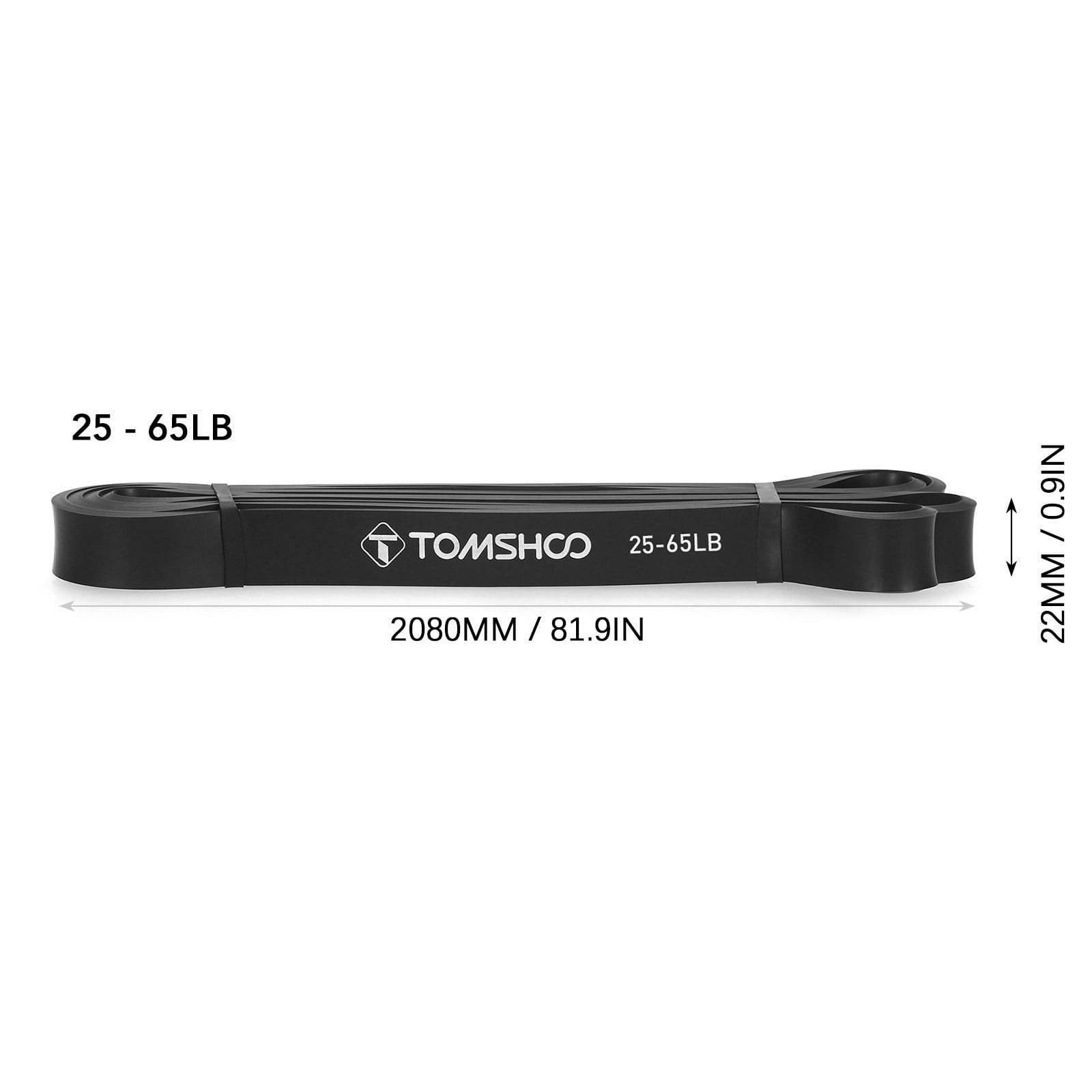 TOMSHOO Resistance Loop Band for Powerlifting with Carry Bag