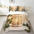 thumbnail image 2 of jejeloiu Christmas Candle Lanterns Bedding Comforter Set 7 Pieces,Merry Xmas Full Bedding Set,Romantic Led Lantern Fitted Sheet Flat Sheet For Men Women,Ultra Soft Home Decor Reversible, 2 of 8