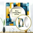 thumbnail image 3 of Designart "Harmony In Yellow And Blue Geometric Blocks" 0 Square Mirror For Wall Decor - Large Green Square Printed Wall Mirror Art - Square Modern Mirror - Wall Mounted Square Large Mirror, 3 of 5