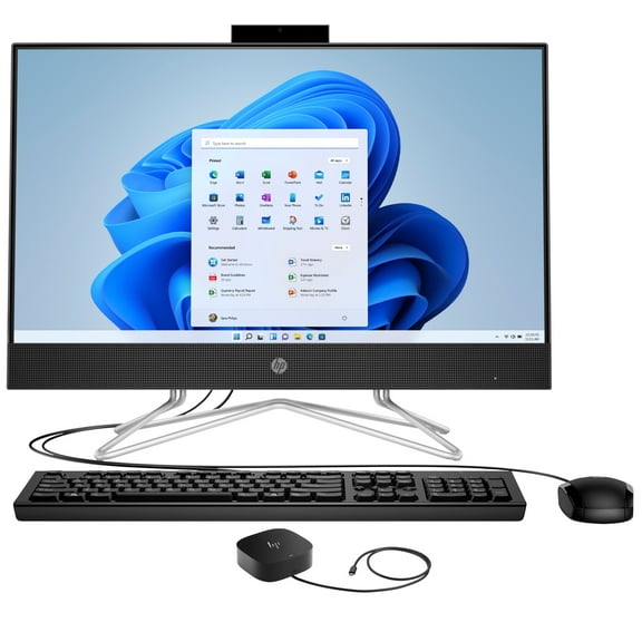 HP 24-df1036xt Home/Business All-in-One (Intel i5-1135G7 4-Core, 23.8in 60Hz Full HD (1920x1080), Intel Iris Xe, 8GB RAM, 256GB SSD   1TB HDD, Wifi, HDMI, Webcam, Win 11 Home)
