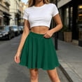 thumbnail image 2 of Bovxnpu Women's Mini Skirt Casual High Waisted Elastic Waist Stretchy Flare Skirts, 2 of 7