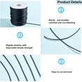thumbnail image 4 of 54.68 Yards Solid Rubber Cord 2mm Black Plastic Rope Hollow Rubber Tubing Cord Round Elastic Cord Beading Crafting, 4 of 8