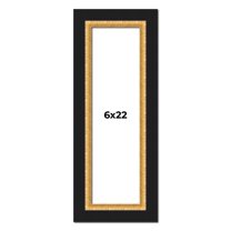 6x22 Frame Gold Real Wood Picture Frame Width 2.25 Inches | Interior Frame Depth 0.5 Inches |