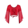 thumbnail image 5 of Zaldita Women Belly Dance Dress Belly Cropped Top with Sparkly Sequin Skirts 2 Piece Outfits Red One Size, 5 of 7