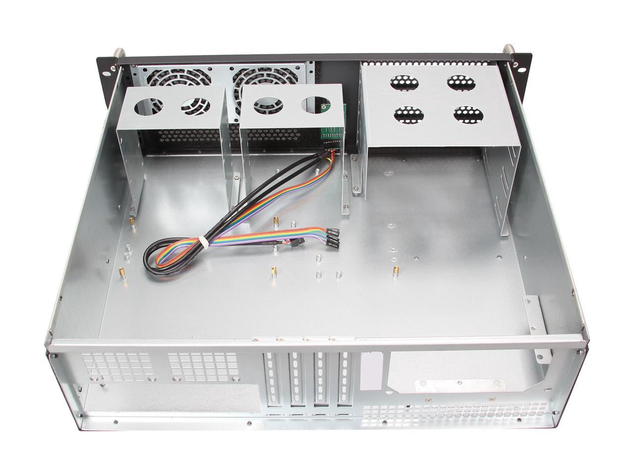 iStarUSA D-314-MATX Black 3U Rackmount Chassis ATX Power Supply Compatible