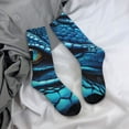thumbnail image 5 of Hirioo Blue Viper Snake Closeup Face Pattern Adult Middle Tube Socks Breathable Sock Non-Pilling,Contrasting Color Design, 5 of 6