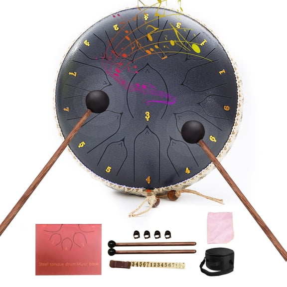 stusgo Steel Tounge Drum 13 Inch 15 Notes,Handpan Drum for Kids & Adults for Outdoor & Indoor Use