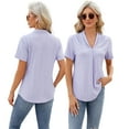 thumbnail image 4 of FLMEI Summer T-Shirts Tees for Women's Causal Loose V Neck Blouses Tops Lightweight Short Sleeve Casual T-Shirts S-XXL, 4 of 9