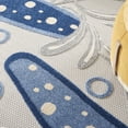 thumbnail image 3 of Nourison Aloha Indoor/Outdoor Coastal Tropical Blue/Grey 7'10" x round Area Rug, (8' Round), 3 of 10