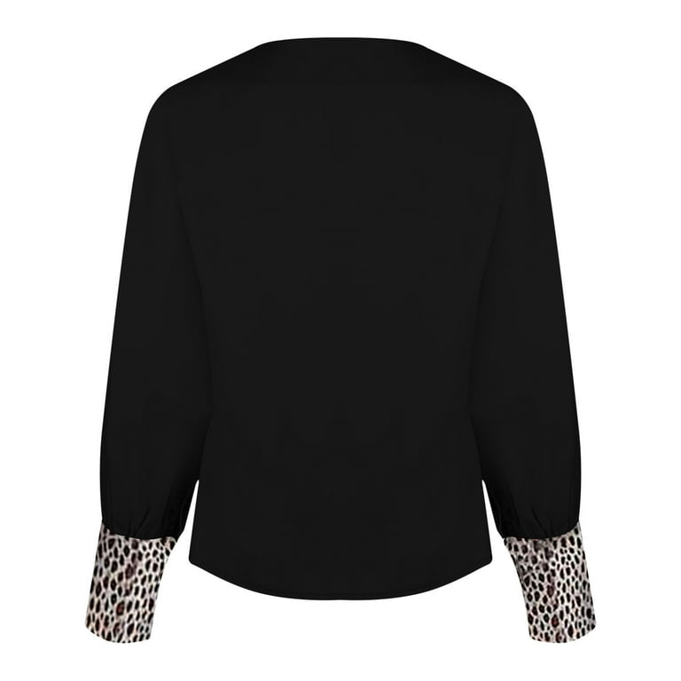 Leopard Stitching Long Sleeve T-Shirt Leopard Stitching Long Sleeve T-Shirt
