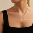 thumbnail image 5 of Christian Cross Necklace for Men, Silver Black Gold Stainless Steel Cross Pendant Necklace for Men Women, 5 of 7