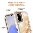 thumbnail image 5 of Compatible with Samsung Galaxy Note 20 5G Phone Case Tempered Glass Screen Protector Bling Liquid Glitter Clear Hybrid Shockproof TPU Military Grade Protective Heavy Duty Cell Cover Women Gold, 5 of 6
