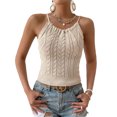 thumbnail image 1 of Chaleco de punto con cuello halter Ticfox color albaricoque S, 1 of 6
