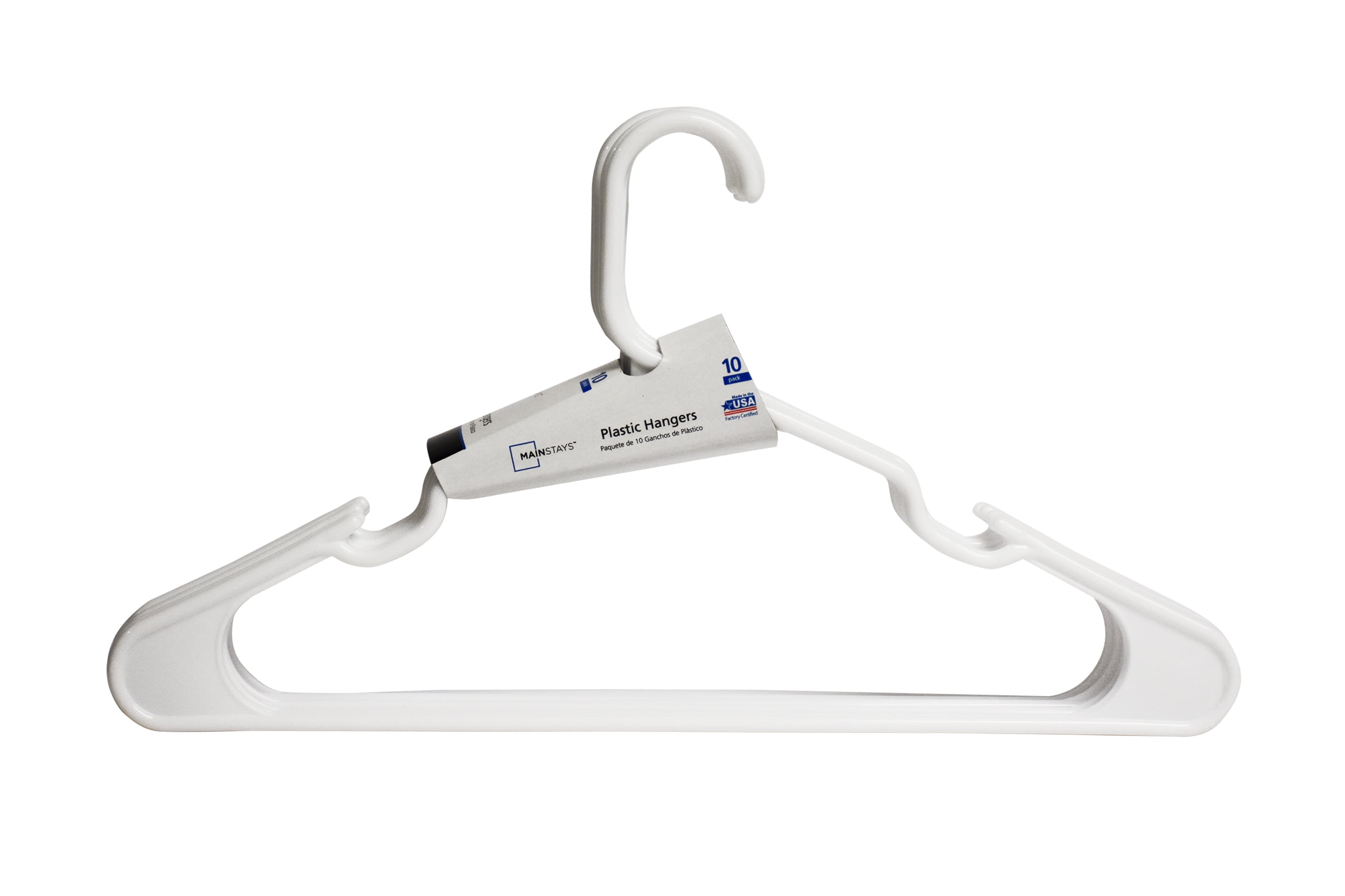 MAINSTAYS SET OF 180 PLASTIC TUBULAR HANGERS WHITE