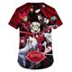 thumbnail image 3 of Hazbin Hotel Más Tamaño Impreso Scrub Uniforme de Trabajo Tops Para las mujeres V-cuello de Navidad Imprimir Manga Corta Diversión Camisetas Ropa de trabajo Camiseta con bolsillos Rojo/XL, 3 of 3