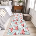thumbnail image 4 of Runner Rug 2'x6', Pink Flamingo Washable Non-Slip Hallway Runner Rugs, Blue Summer Tropical Plants Leaves Bedside Rugs Floor Mats Carpet Runners for Kitchen Bathroom Laundry Room, 4 of 8
