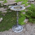 thumbnail image 3 of Round Cast Aluminum Metal 30-in Bird Bath with Sunflower Bowl, 3 of 3