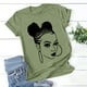thumbnail image 3 of Tops de Manga Corta de las Mujeres, Cuello Redondo Impreso, Camiseta de Manga Corta para las Mujeres, 3 of 3