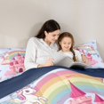 thumbnail image 4 of Manfei Cute Unicorns Queen Comforter Set,Dreamy Castle Comforter Sets Queen,Blue,Navy Blue Reversible,3 Pieces,1 Comforter and 2 Pillowcases, 4 of 7