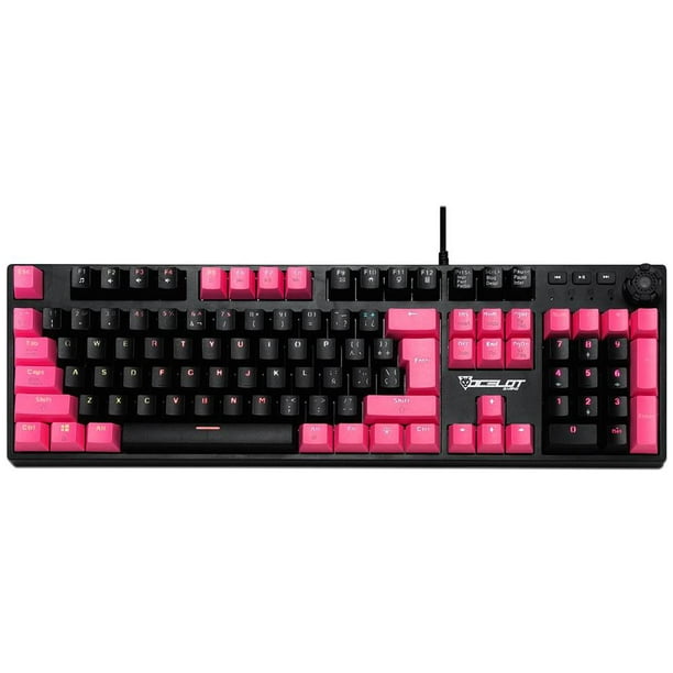 Teclado Mecánico Gamer OCELOT OGMK04, USB. Color Negro con Rosa. Ocelot Gaming OGMK04