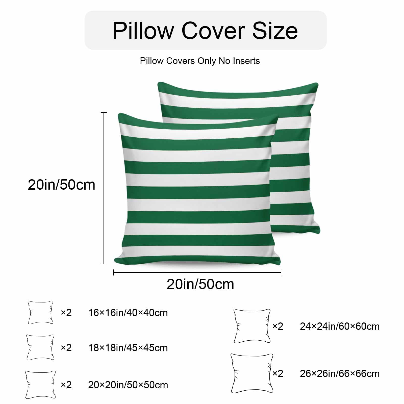 Outdoor Waterproof Throw Pillow Covers Set of 2 Merry Christmas Decorative Pillowcases Square Outdoor Pillows Cushion Case 18x18 Inch Green And White Stripes Patio Pillows for Couch Sofa Bed Garden