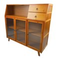 thumbnail image 3 of Kitchen Buffet Sideboard, 3 Translucent Doors Multifunction 2 Drawers Buffet Cabinet 3 Compartments  for Dining Room, 3 of 7