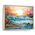 thumbnail image 2 of Designart "Sunrise Over The Rainbow Ocean" Ocean Floater Framed Canvas Wall Art, 2 of 5