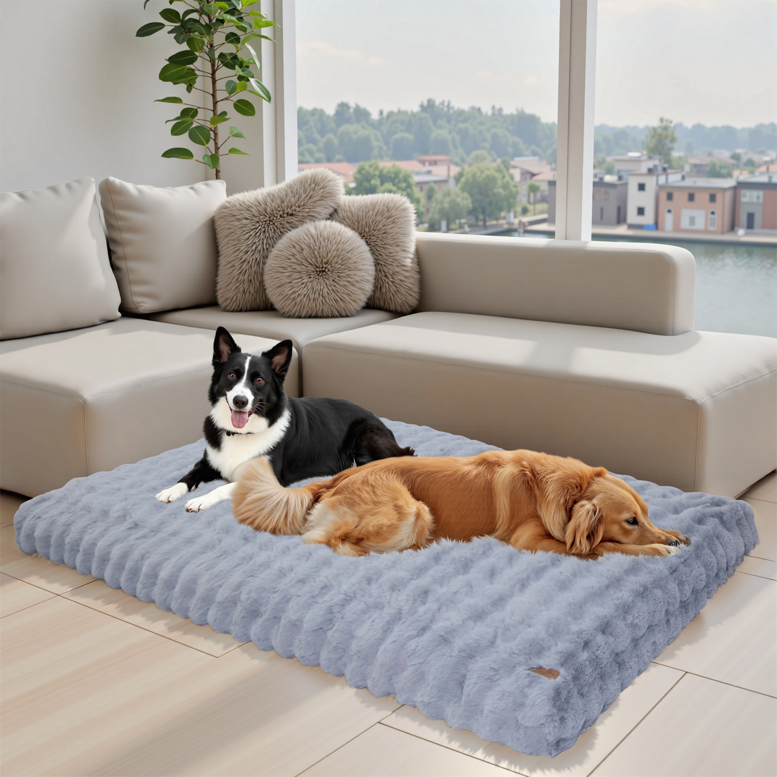 BingoPaw 4XL Dog Bed Washable Calming Pet Crate Mattress with Removable Cover Waterproof