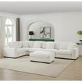 thumbnail image 6 of Chenille Reversible Modular 6 Piece Corner Sectional Couch with Ottoman for Comfortable and Versatile Living Room, Family Room, Home Theater, Living Spaces, 6 of 7