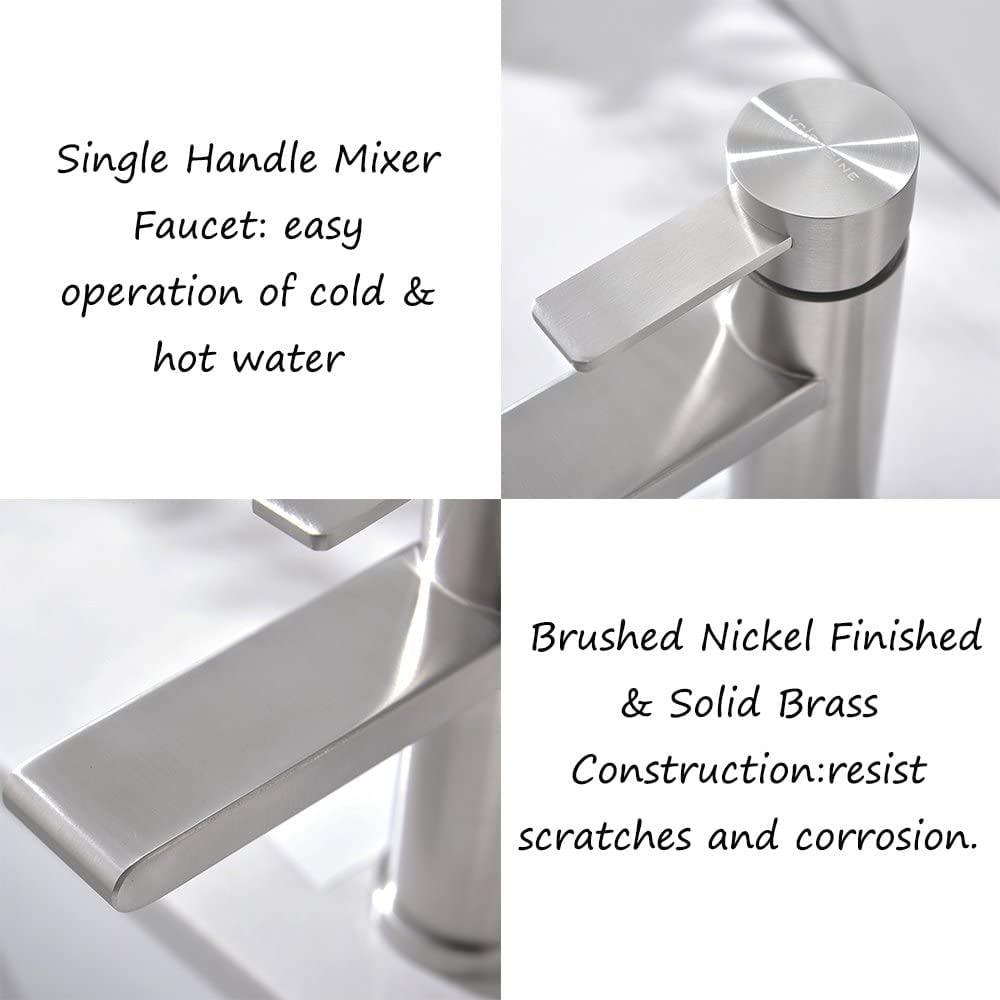 Laundry VCCUCINE Modern Commercial Brushed Nickel Single Handle Bathroom Faucet 