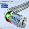 thumbnail image 2 of Cable de datos uno a tres telescópico tejido de nailon, tres en uno, tipo C, teléfono móvil Android, cable de carga Pingguo, carga rápida, 2 of 3