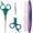 Green 3 in 1 Pro, variant on Professional Dog and Cat Grooming Scissors, Pet Grooming Shears, Sharp Stainless Steel Blade With Round Tips - Safety Fur Trimming for Dogs, Cats (Set of 2)