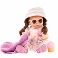 thumbnail image 3 of Gotz Maxy Aquini Popsicle - 16.5" All Vinyl Bath Baby Doll with Brown Hair to Wash and Style, Brown Sleeping Eyes, Dress, Hat and Accessories, 3 of 7
