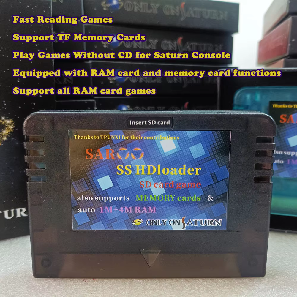 Saturn HD Loader SAROO,SS Everdrive Cartridge Use TF Card Support English Menu,Read ISO Adapter For SS Console