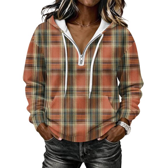 Womens Half Zip Hoodie Pullover Corduroy Long Sleeve Pullover Hoodies Winter Sweatshirt Long Sleeve Pullover Fall Y2k Hoodies
