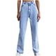 thumbnail image 1 of Pantalones largos de bolsillo recto de talle alto de moda de jeans de mujer Fridja alkflakhf37810, 1 of 9