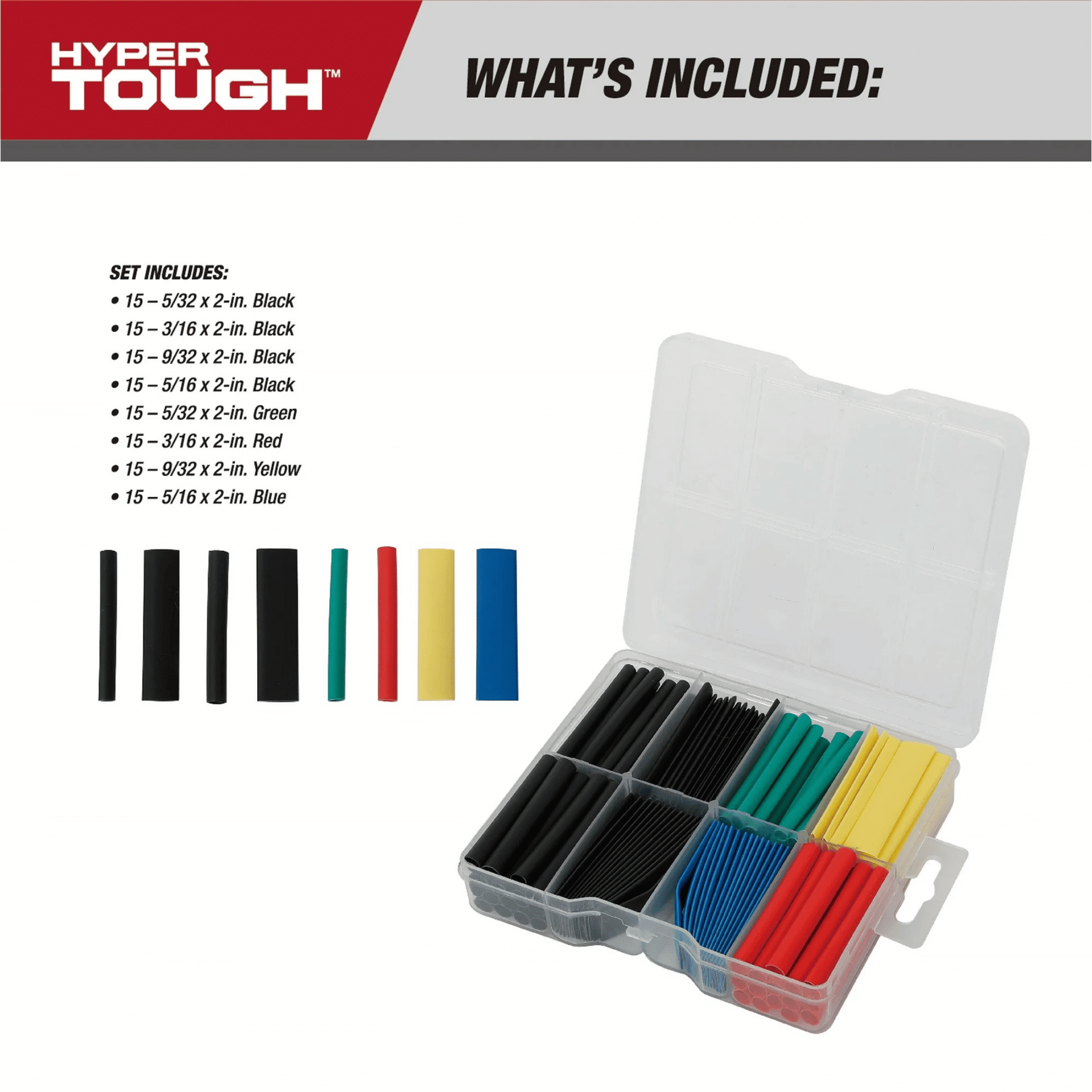 Hyper Tough 120-Piece Assortment Heat Shrink Tubing Wire Connectors