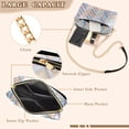 thumbnail image 3 of FORMRS Women Crossbody Purse with Chain Strap Vegan Leather Shoulder Handbag, Purple Geometric, 3 of 7