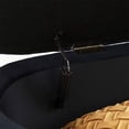 thumbnail image 6 of 50" Storage Ottoman Bench with 300lb Seating, Velvet Upholstered Entryway Bench with Golden Metal Legs, Flip Top Oval Foot Rest Long Stool for Sofa Couch End of Bed Bedroom Living Room Window, Black, 6 of 6