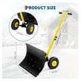 thumbnail image 2 of Snow Shovel with Wheels,29.1" W x 14.2" H Heavy Duty Snow Pusher for Driveway,Ergonomic Snow Pusher Shovel with Snow Removal Adjustable Angle & Height Handle for Driveway, Pavement,Black, 2 of 7