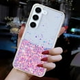 thumbnail image 3 of Compatible with Samsung Galaxy S24 Plus Bling Case Glow in The Dark Noctiluncent Fluorescent Luminous Phone Case Women Girls Girly Glitter Sparkling Slim Soft TPU Bumper Protective Cover,Pink, 3 of 5