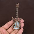 thumbnail image 2 of Natural Republic Larimar Handmade Copper Wire Wrap Guitar Pendant 4.53", 2 of 4